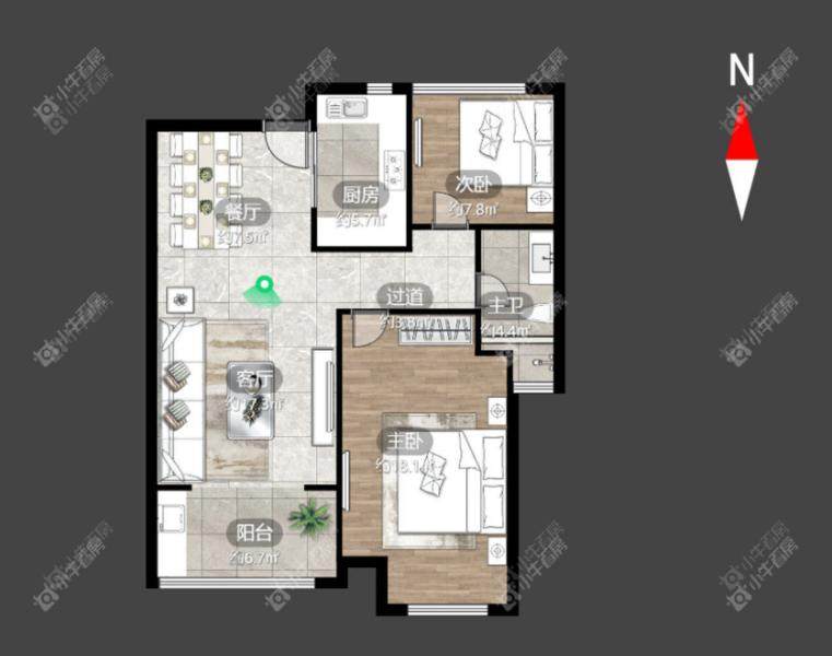 常州尚枫澜湾84㎡户型图