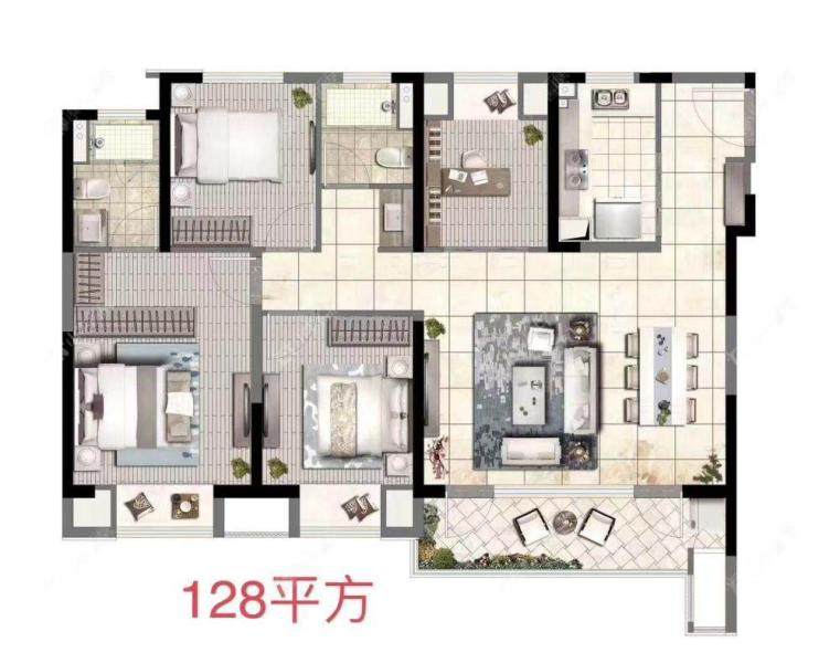 常州弘阳云峯128㎡户型图