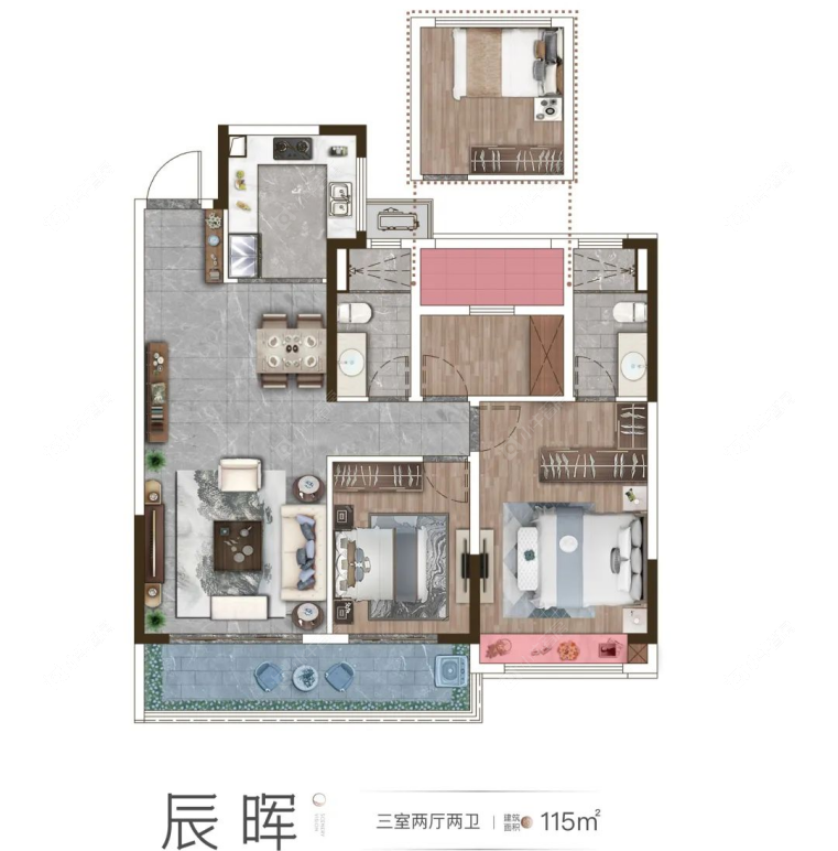 儒辰·辰逸115㎡三室两厅两卫_副本