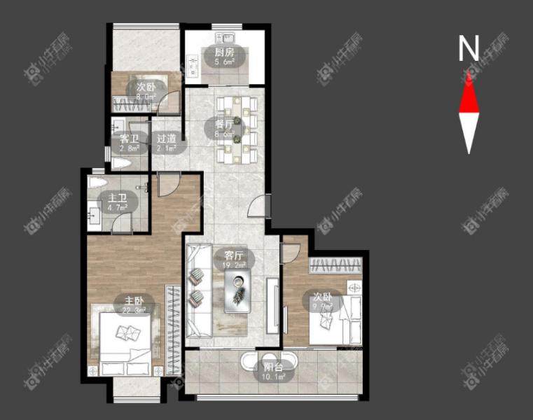 常州华润国际六期三居室户型图