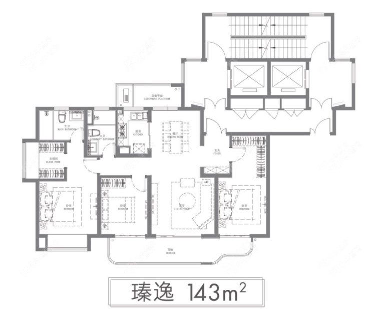 常州万科瑧湾汇143㎡户型图 常州万科瑧湾汇143㎡户型图