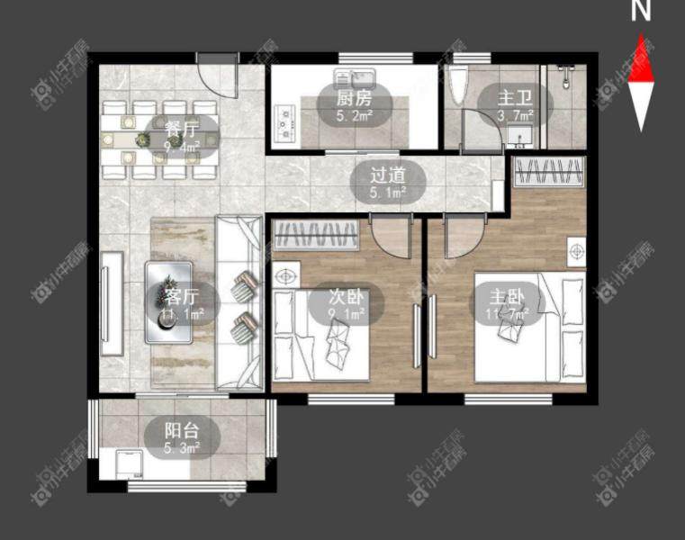 常州金正花园两房户型图