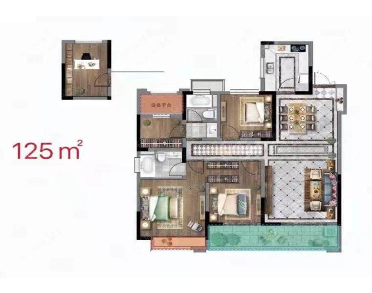 常州美林湖龙门里125㎡户型图 常州美林湖龙门里125㎡户型图