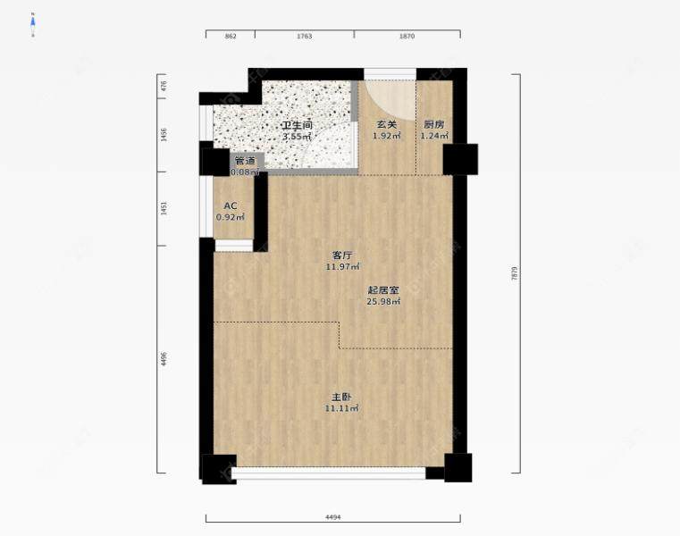 常州宝龙城市广场35㎡户型图 常州宝龙城市广场35㎡户型图