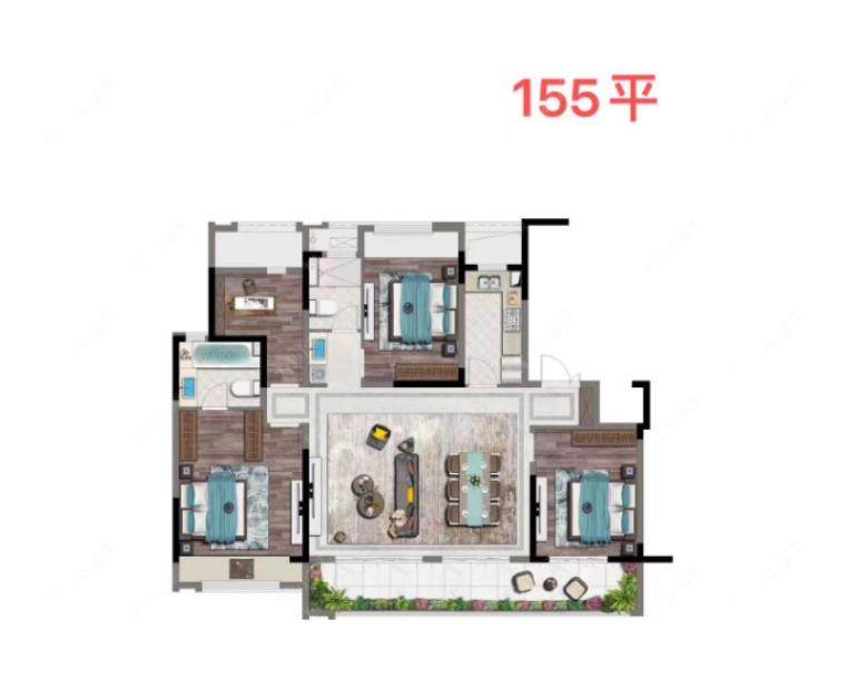常州龙湖景粼天著155㎡户型图