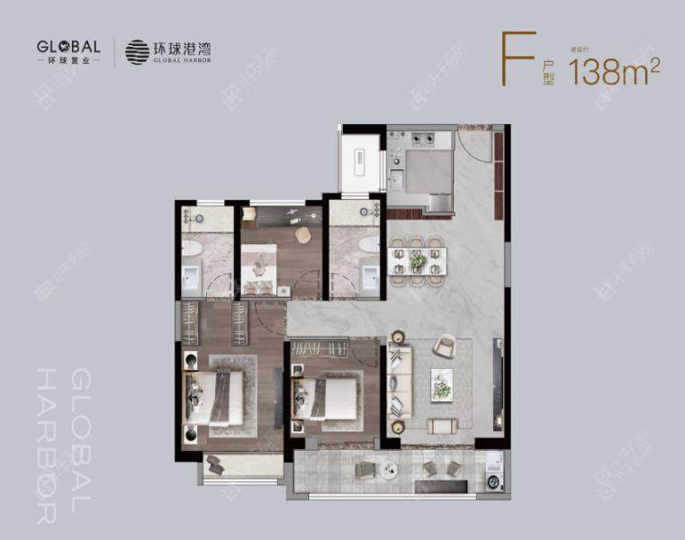 常州环球港湾138㎡户型图 常州环球港湾138㎡户型图
