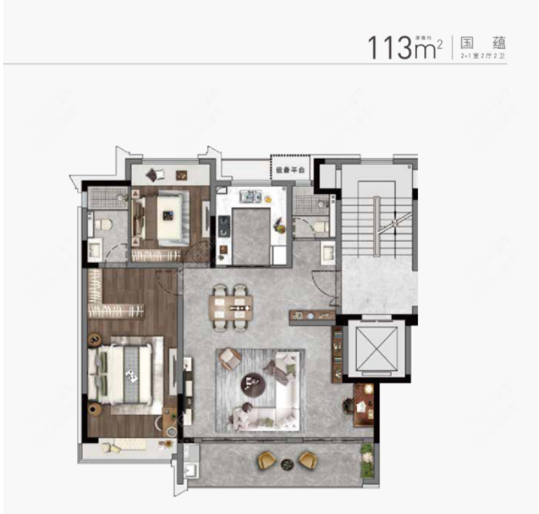 常州中吴江南春113㎡户型图