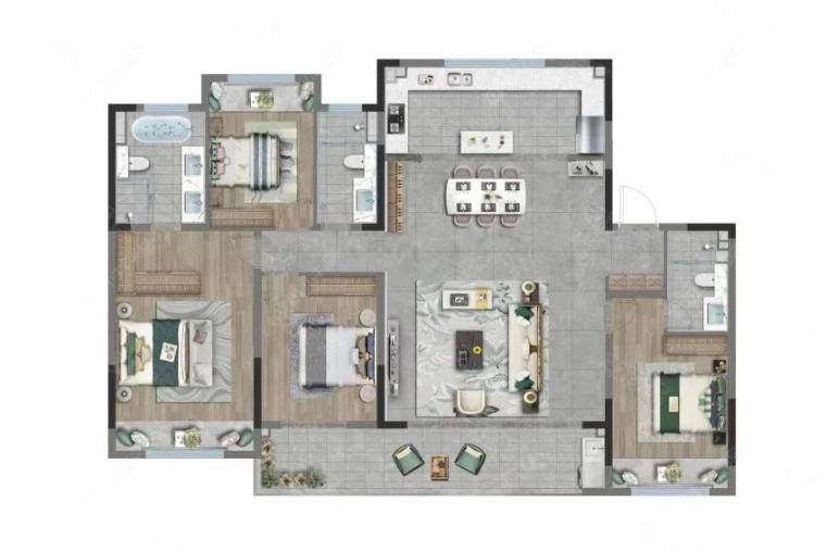 保利龙湖景玥府174㎡户型图
