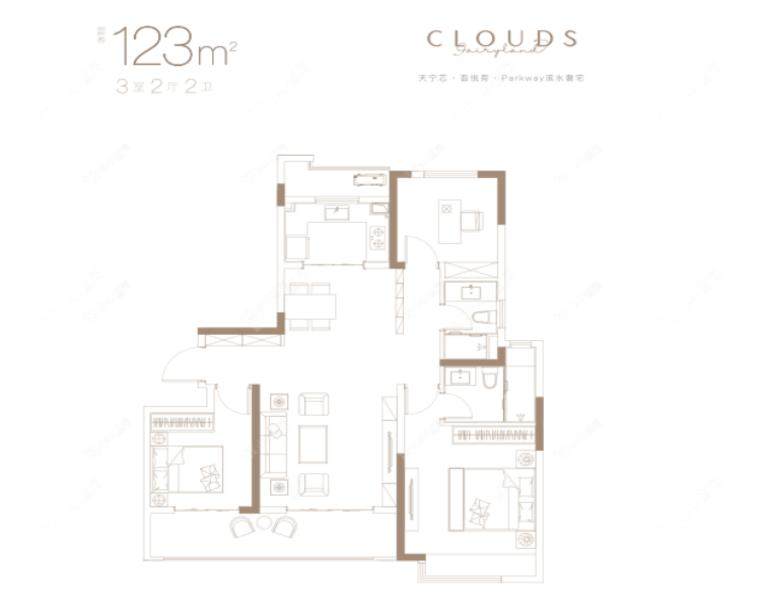 常州中海云樾里123㎡户型图 常州中海云樾里123㎡户型图