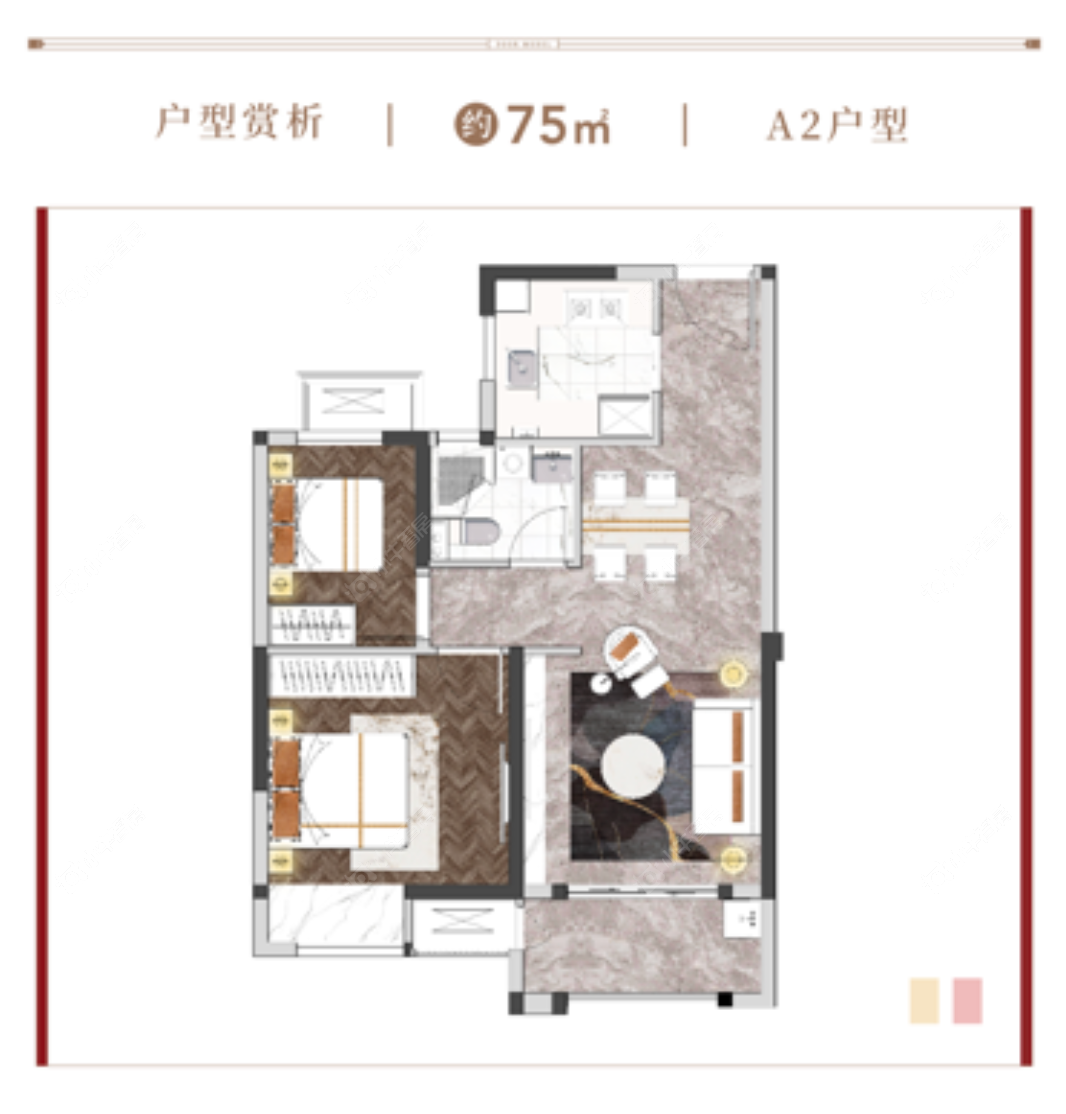 清云澜湾A区户型图75平 清云澜湾A区户型图75平