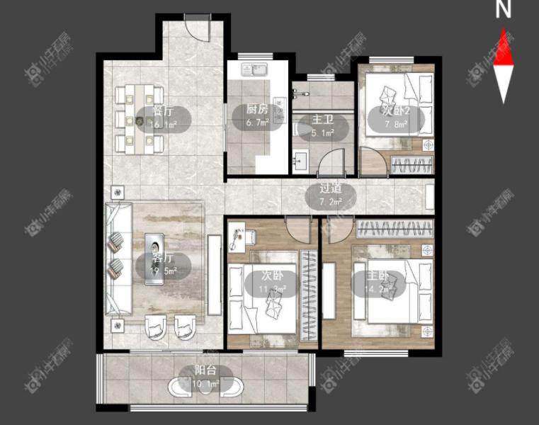 常州金正花园三房户型图