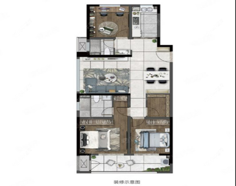 常州新城黑牡丹世纪之光127㎡户型图 常州新城黑牡丹世纪之光127㎡户型图