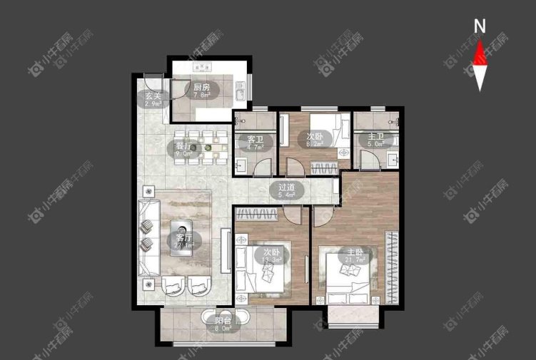 龙湖香醍时光三居