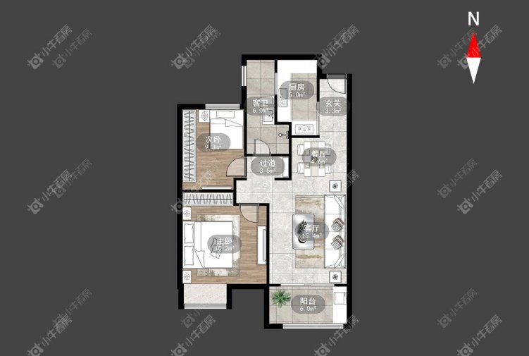 龙湖香醍时光两居室