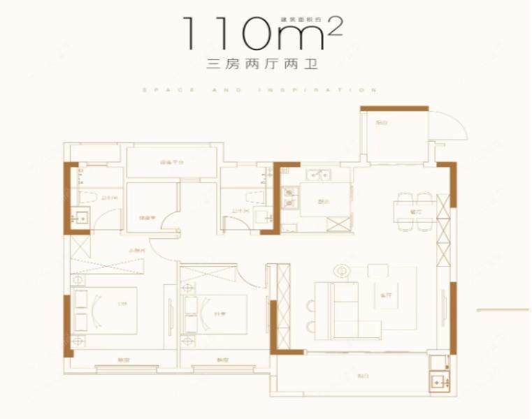 常州锦云华庭110㎡户型图