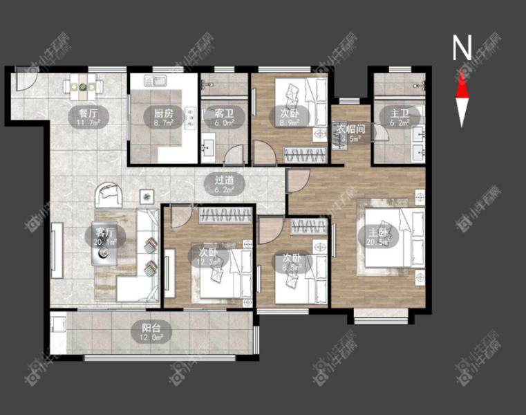 常州华润国际六期四居室户型图