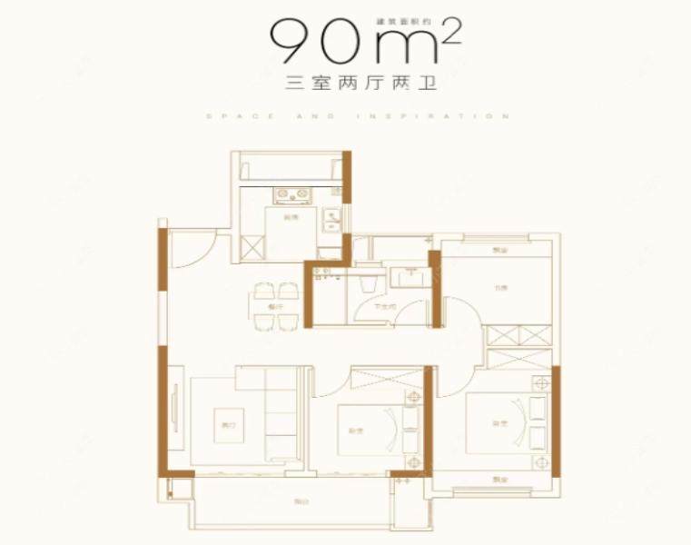 常州锦云华庭90㎡户型图