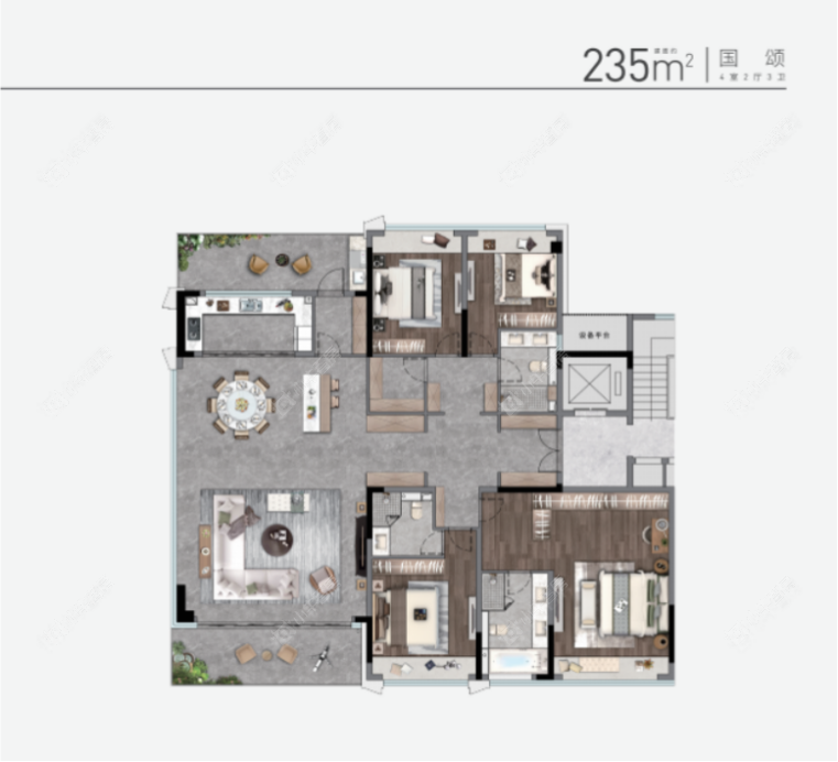 常州中吴江南春235㎡户型图