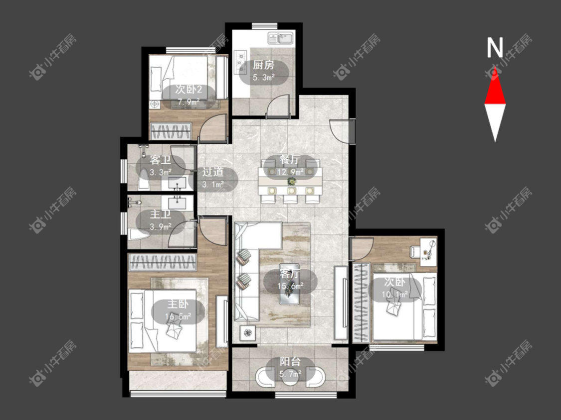凤凰湖西苑108平户型图