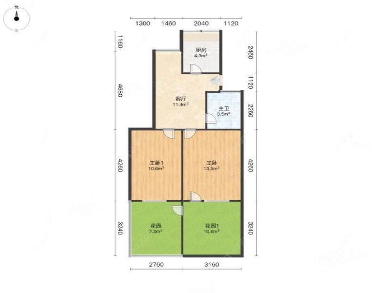 常州桃园新村63㎡户型图