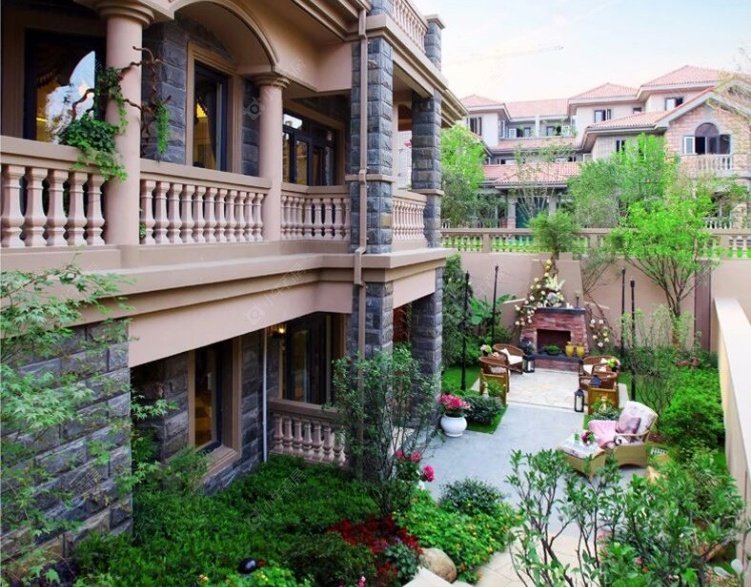美林湖花园一区别墅下沉庭院