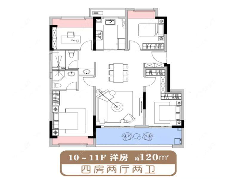 常州路劲铂樾云庭120㎡户型图