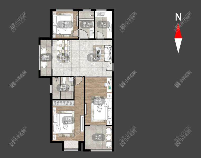 常州尚枫澜湾106㎡户型图