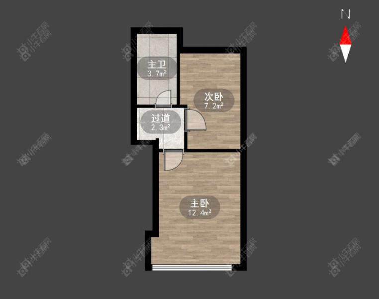 常州新龙江城市广场62.29㎡户型图二楼 常州新龙江城市广场62.29㎡户型图二楼