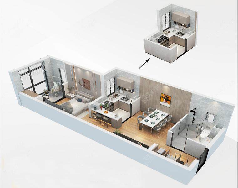 常州新城黑牡丹世纪之光60㎡户型图 常州新城黑牡丹世纪之光60㎡户型图