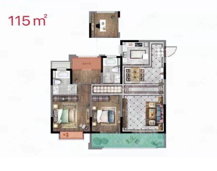 常州美林湖龙门里115㎡户型图 常州美林湖龙门里115㎡户型图