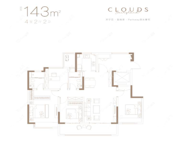 常州中海云樾里143㎡户型图 常州中海云樾里143㎡户型图