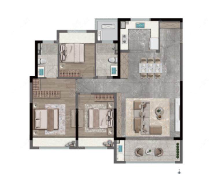 常州中海云麓里126㎡户型图