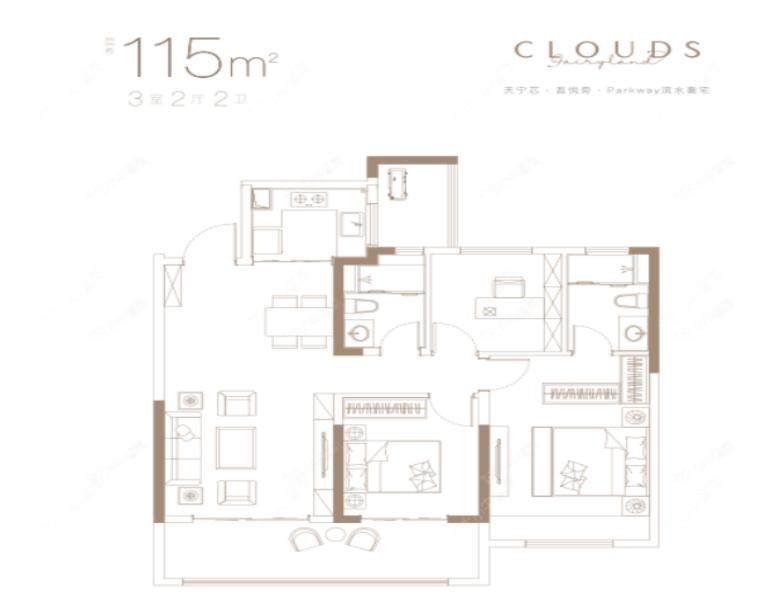 常州中海云樾里115㎡户型图 常州中海云樾里115㎡户型图
