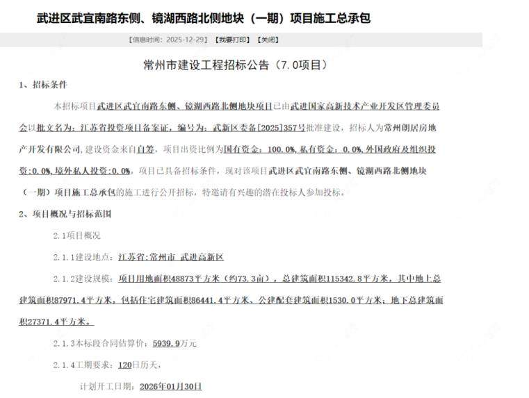 滨湖宸南印工程招标公告