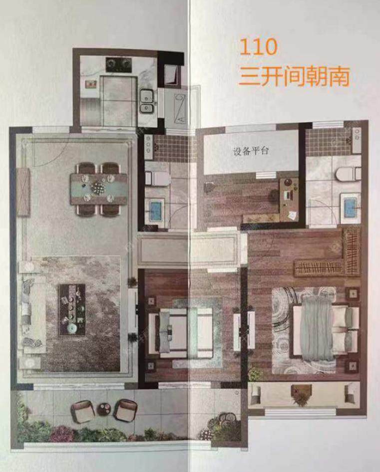 常州龙湖景粼天著110㎡户型图