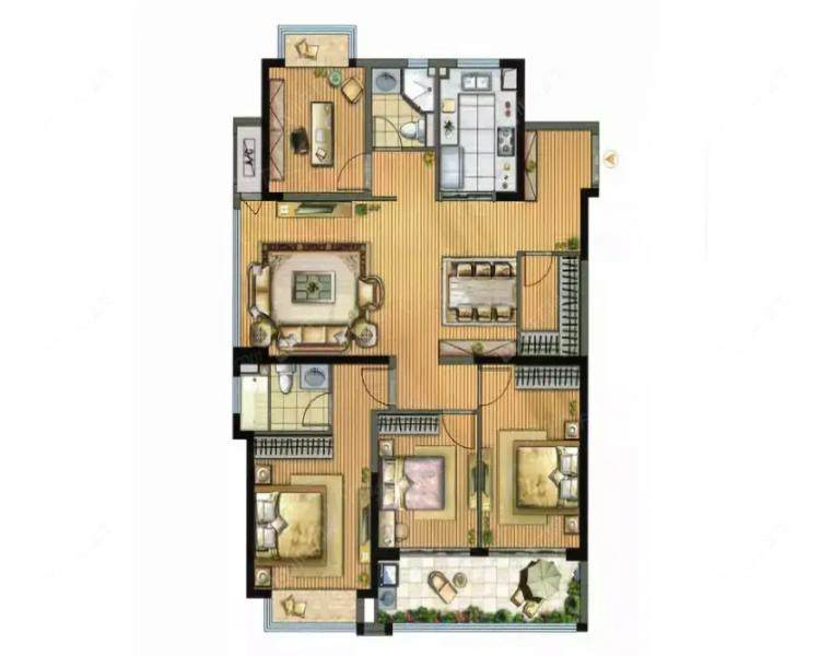 九洲玺146㎡户型图