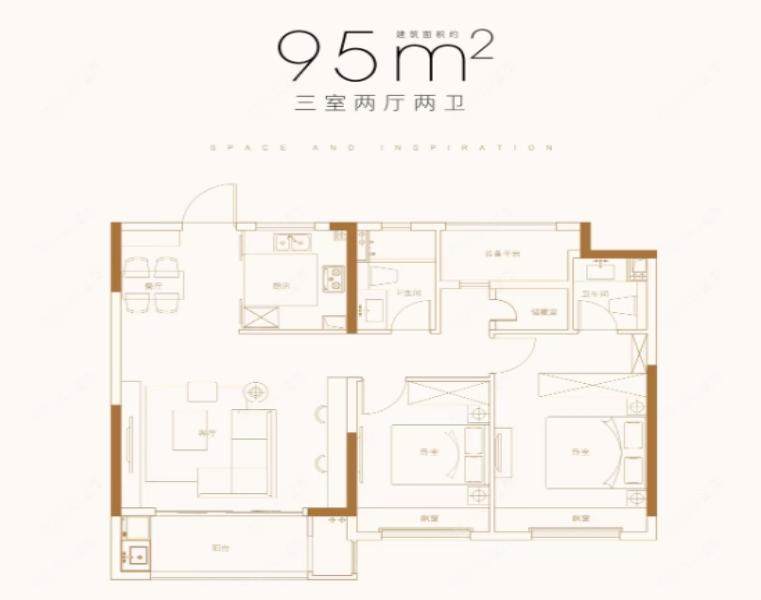 常州锦云华庭95㎡户型图