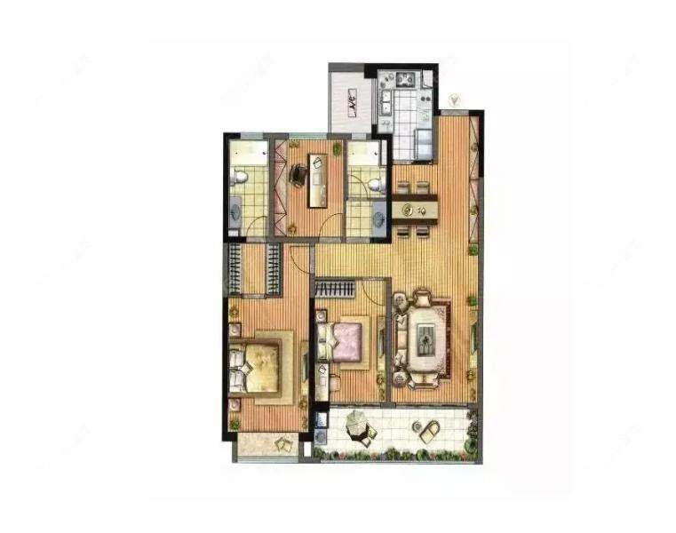 九洲玺127㎡户型图