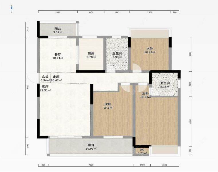 常州御城141㎡户型图