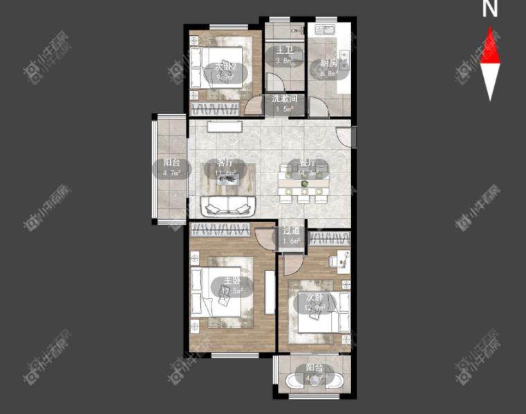 常州金正花园三房户型图