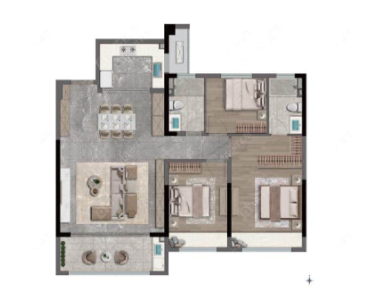 常州中海云麓里122㎡户型图