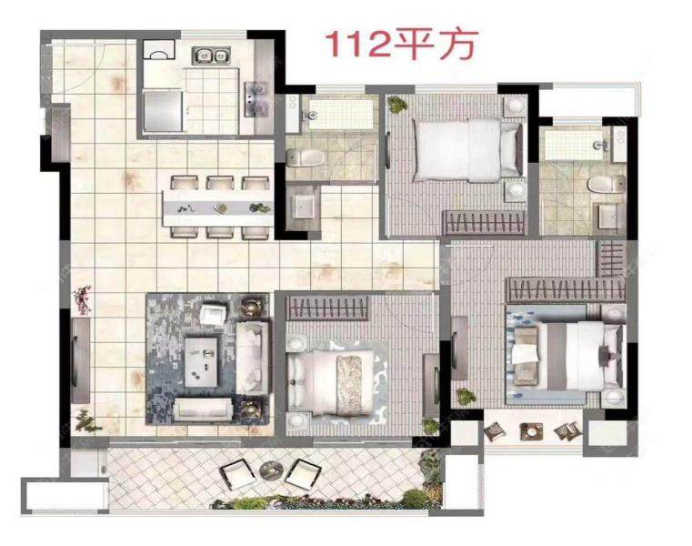 常州弘阳云峯112㎡户型图