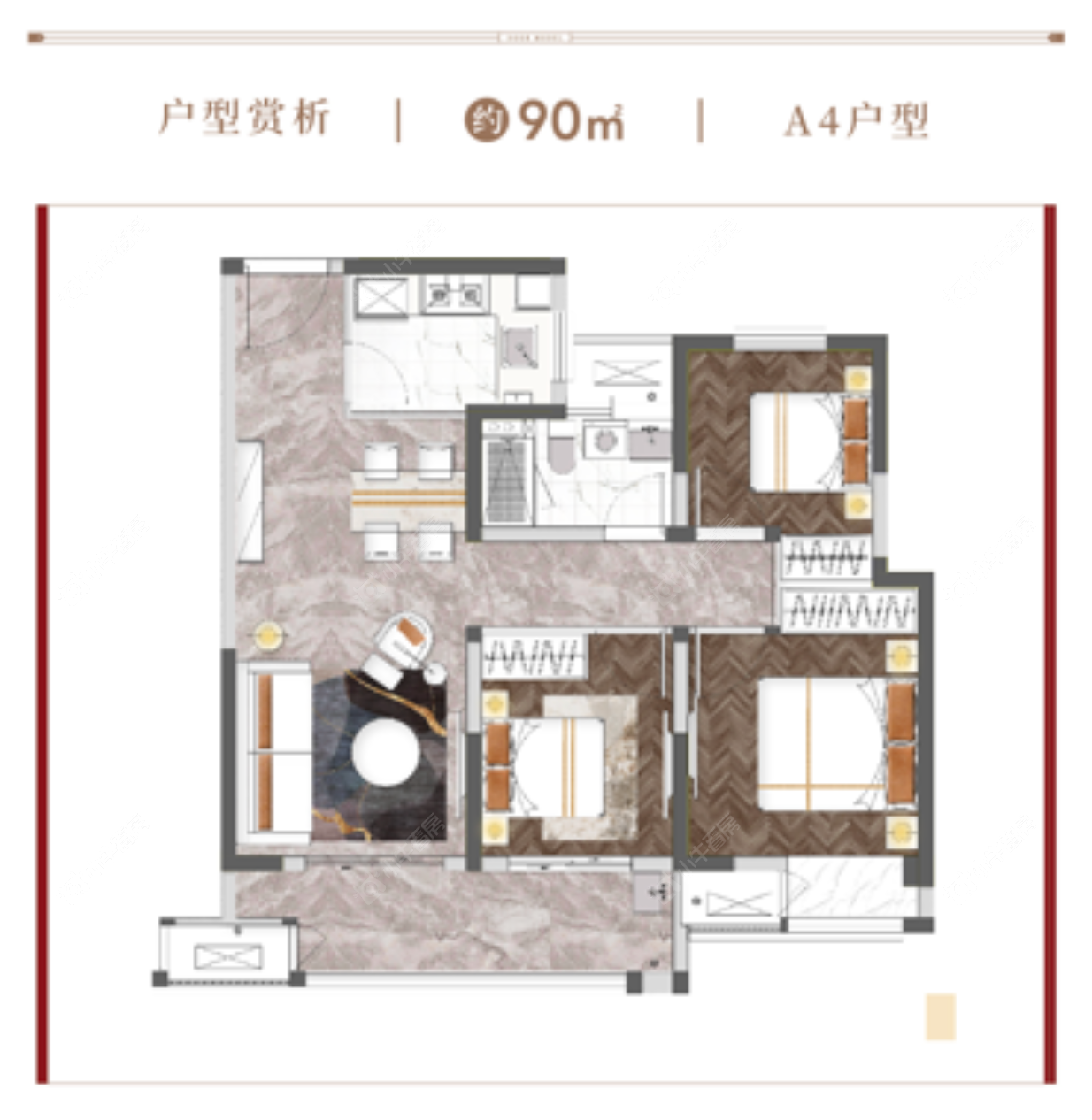 清云澜湾A区户型图90平 清云澜湾A区户型图90平