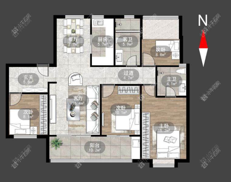 常州华润国际六期四居室户型图