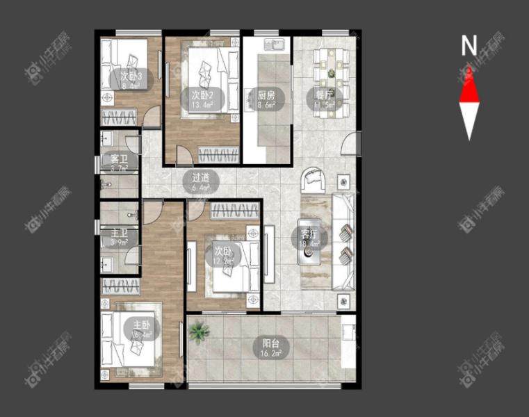 常州尚枫澜湾128㎡户型图