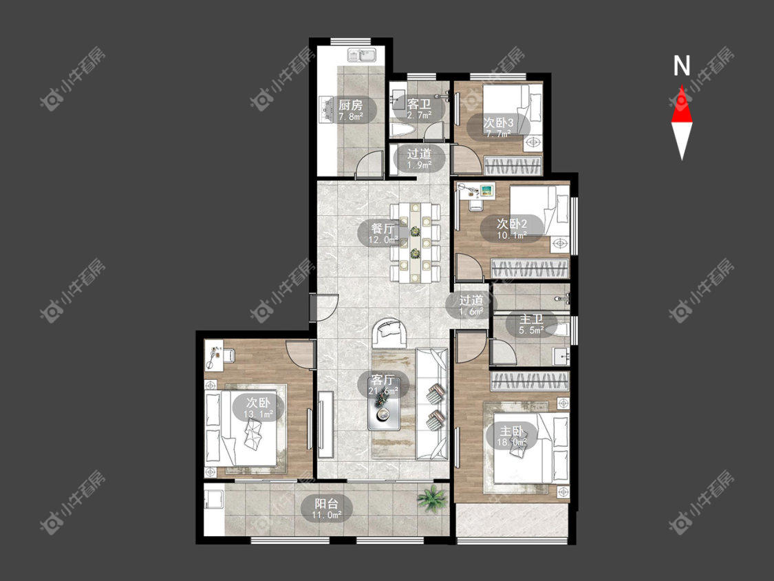 风凰湖西苑130平户型图